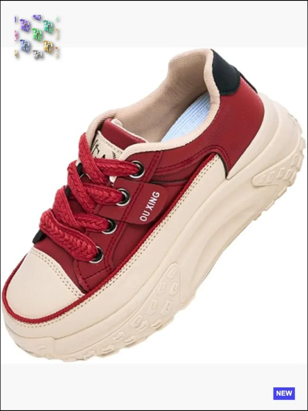 Chunky Platform Sneakers Lace Up Breathable Lightweight Walking Tennis Running - Picture 1 of 7